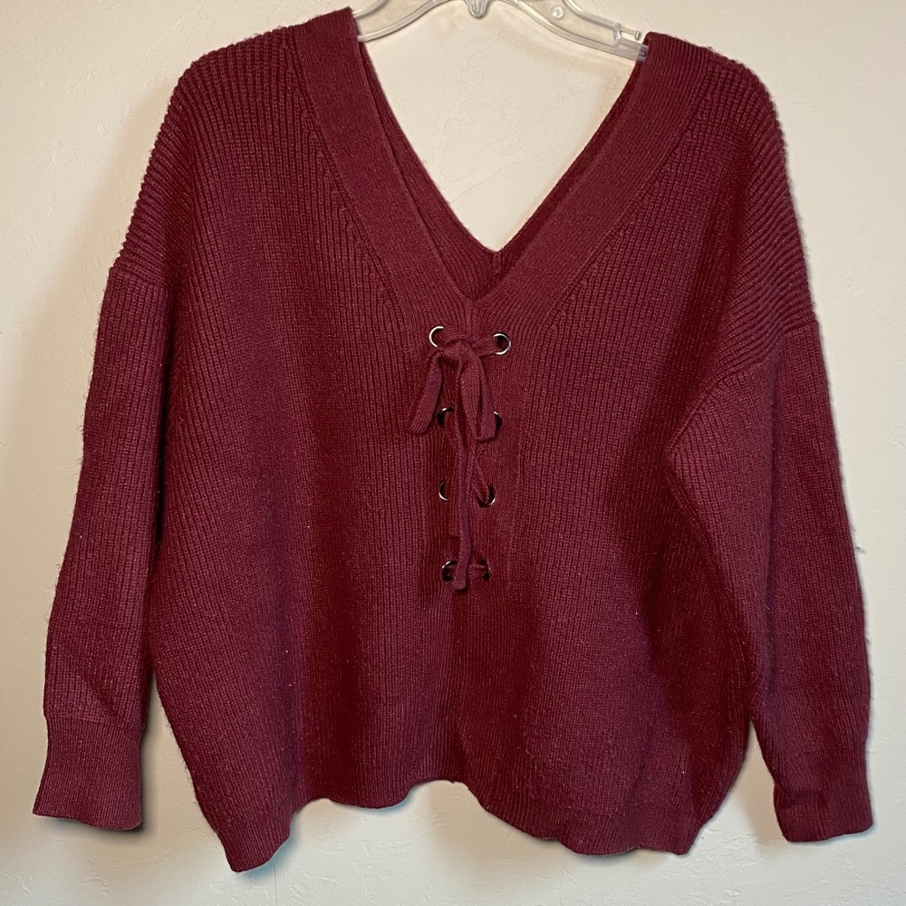 Anthro Hayes Cross knit sweater